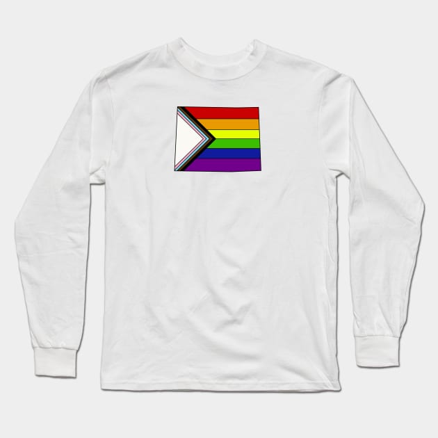 Progress pride flag - Wyoming Long Sleeve T-Shirt by TheUndeadDesign